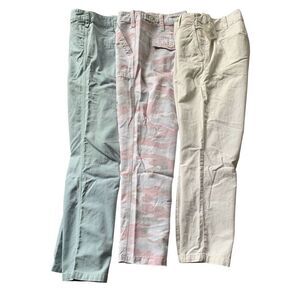 NEW NWT 3 PAIR G1 GOODS paperboy twill CROP PANTS LOT SET sz XS